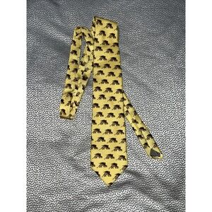Vintage Fabris Venezia Tie 100% Silk Gold Lion Luxury Made in Italy Mens Necktie